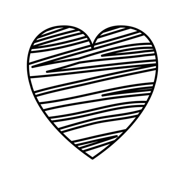 Amore del cuore con strisce valentine card — Vettoriale Stock