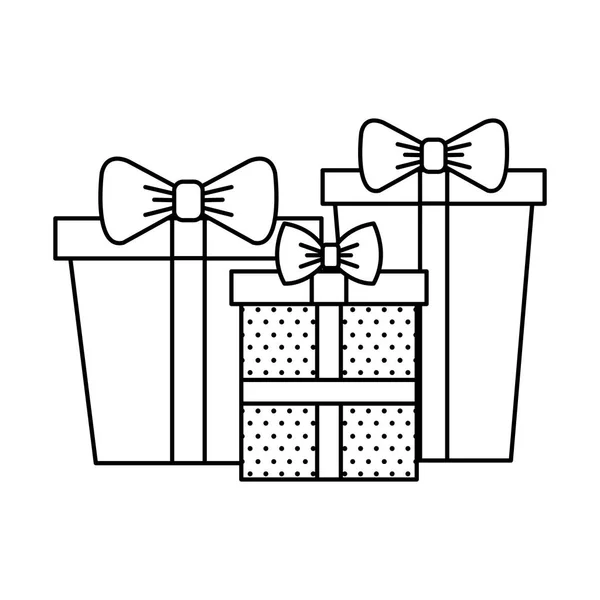 Geschenkboxen präsentiert Ikonen — Stockvektor