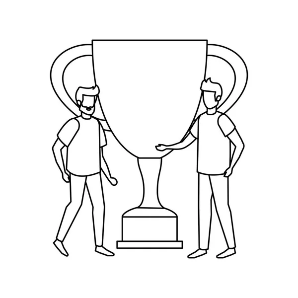 Trophy cup award s podnikateli — Stockový vektor