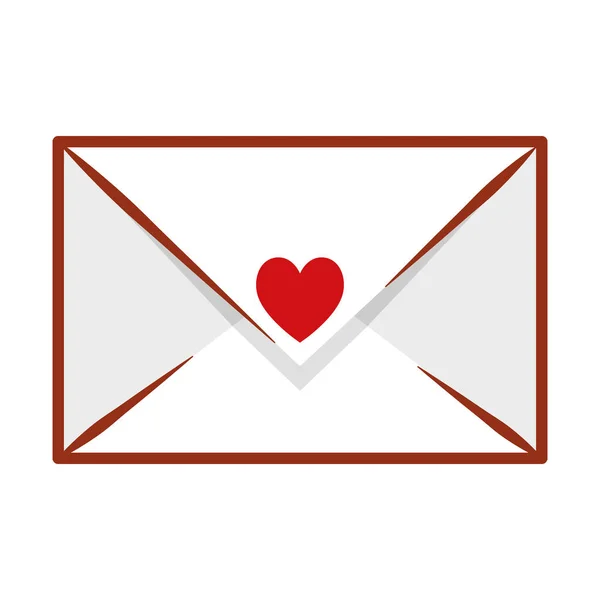 Enveloppe avec icône coeur — Image vectorielle