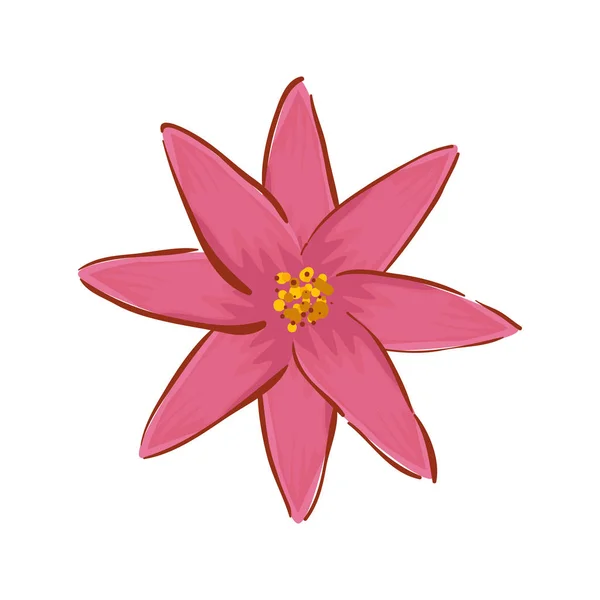 Beautiful flower decorative icon — Stock Vector