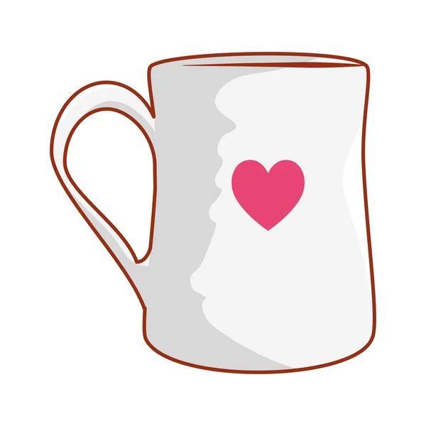 Кавова чашка з серцем — стоковий вектор