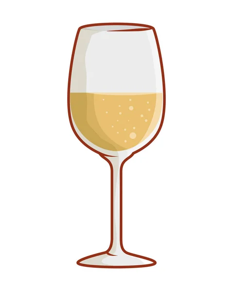 Pohár vína izolované ikona — Stockový vektor