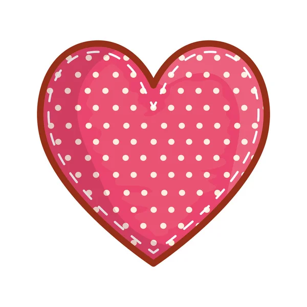 Coeur pointillé amour valentines carte — Image vectorielle