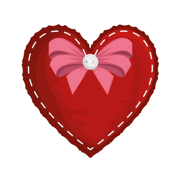 Heart Love Bow Valentines Card Vector Illustration Design — Stock Vector