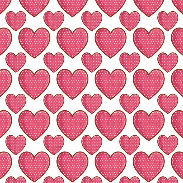 Corazones punteados patrón de amor — Vector de stock