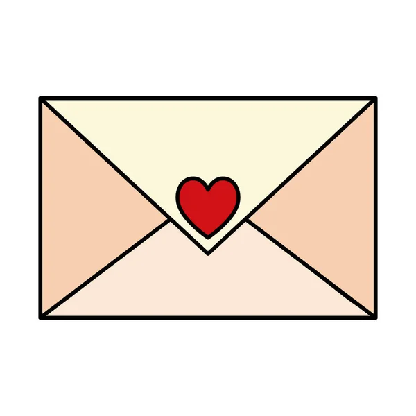 Umschlag mit Herzsymbol — Stockvektor