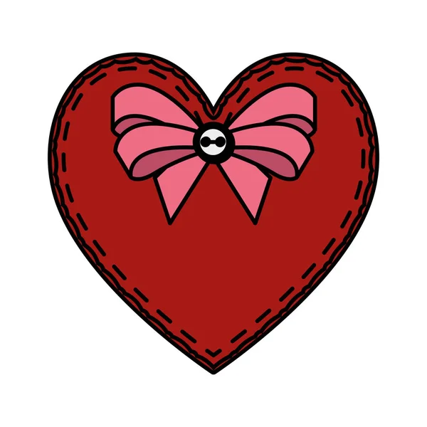 Szív szerelem íj Valentin kártya — Stock Vector