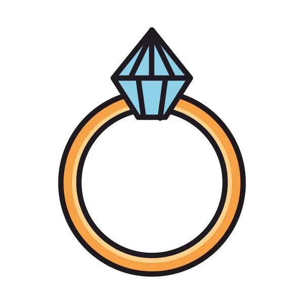 Ring with diamond love — Stock Vector