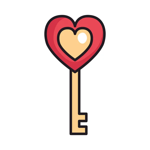 Starožitný klíč srdce láskou — Stockový vektor