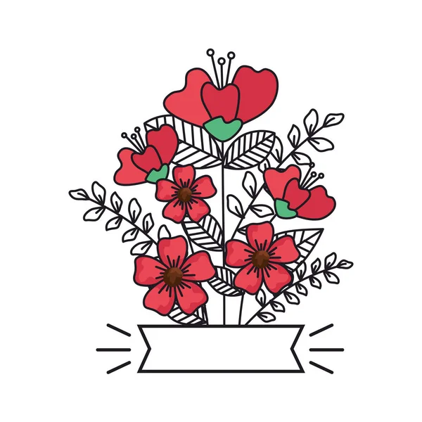 Güzel çiçekler dekoratif simgesi — Stok Vektör