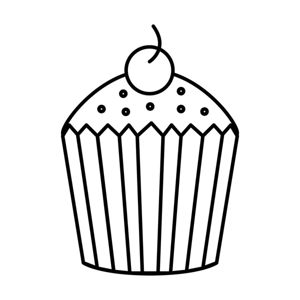 Dolce cupcake con ciliegia — Vettoriale Stock