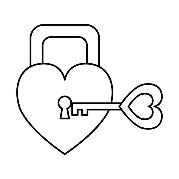 Candado con corazón icono de amor — Vector de stock