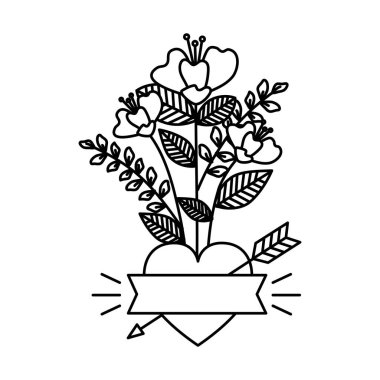 Gül Sevgililer kartı ile kalp aşk