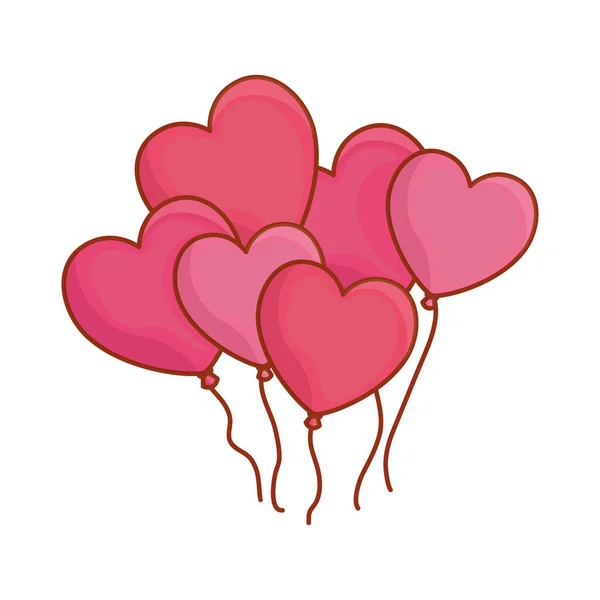 Globos de fiesta en forma de corazón — Archivo Imágenes Vectoriales