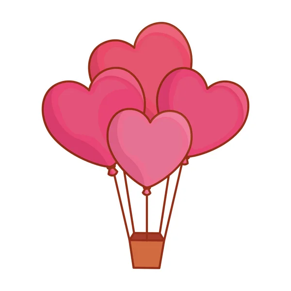 Balões de festa em forma de coração — Vetor de Stock
