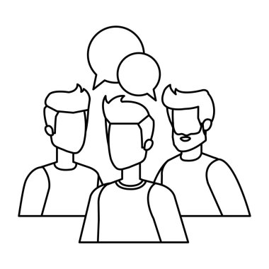 Grup adam ile konuşma balonu