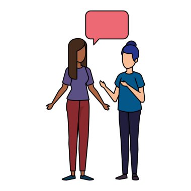 iki kız ile konuşma balonu