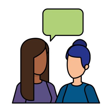 iki kız ile konuşma balonu