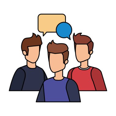 Grup adam ile konuşma balonu