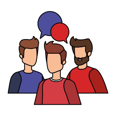 Grup adam ile konuşma balonu