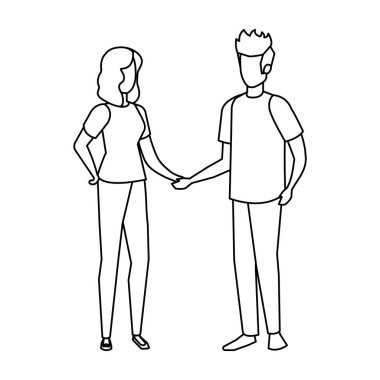 Çift avatar karakter simgeler