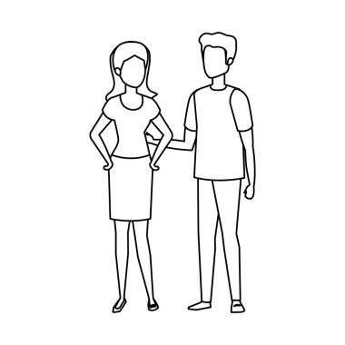 Çift avatar karakter simgeler