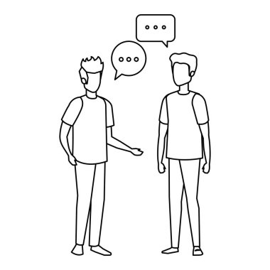 iki adam ile konuşma balonu