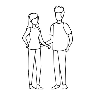 Çift avatar karakter simgeler