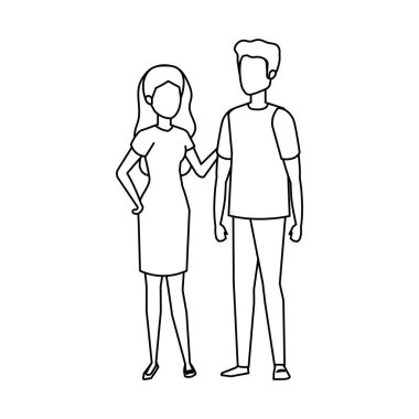 Çift avatar karakter simgeler