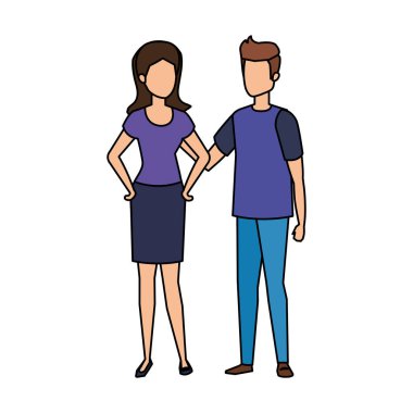 Çift avatar karakter simgeler