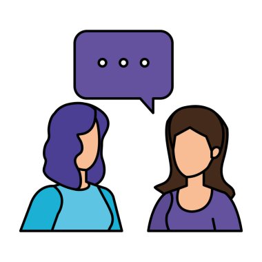 iki kız ile konuşma balonu