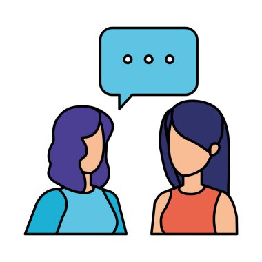 iki kız ile konuşma balonu