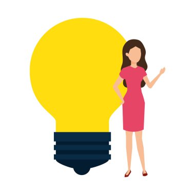 iş kişi ile ışık ampul