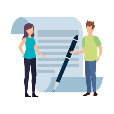 iş kişi ve kalem kağıt belge