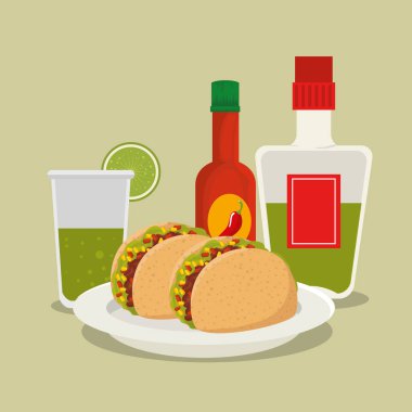 Taco gün ile Tequila Şişe ölü kutlama