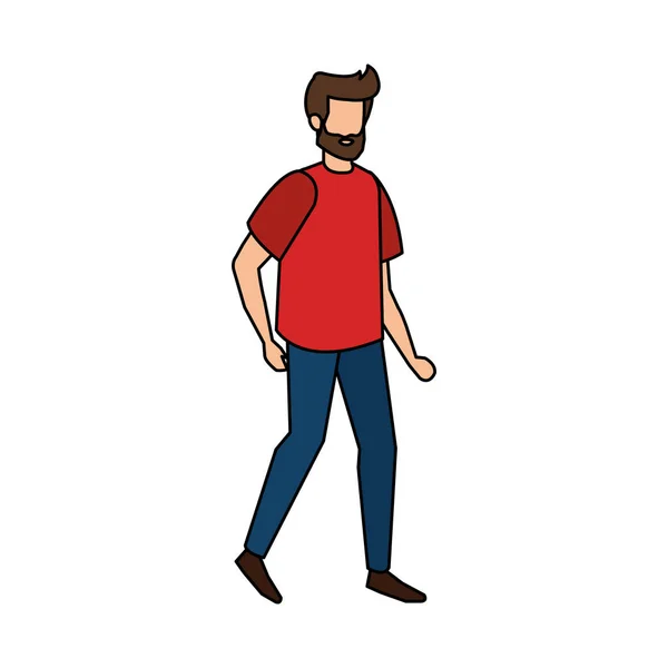 Jeune Homme Avatar Personnage Vecteur Illustration Conception — Image vectorielle