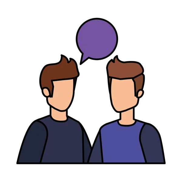 Iki adam ile konuşma balonu — Stok Vektör