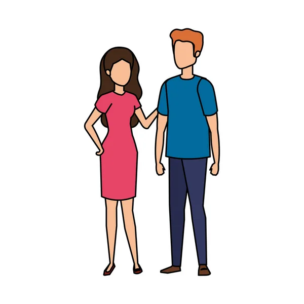 Icônes de personnages avatar couple — Image vectorielle