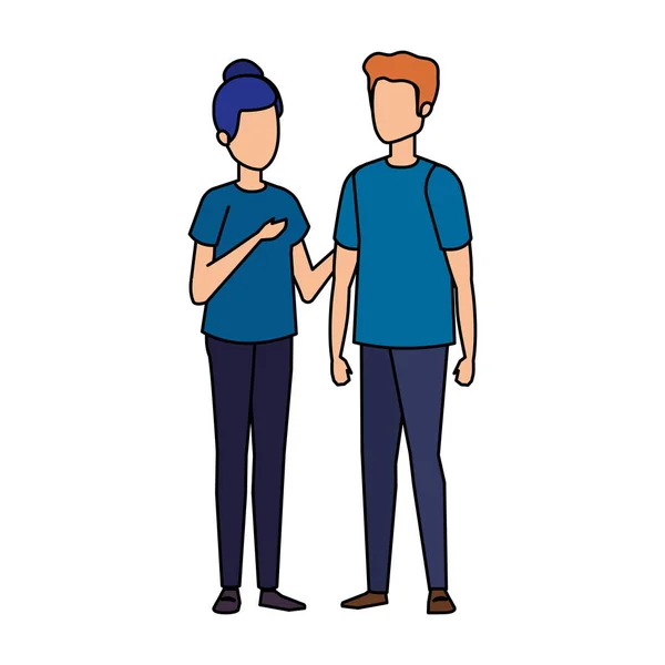 Icônes de personnages avatar couple — Image vectorielle