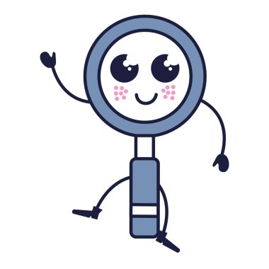 Büyüteç camı kawaii karakter arama