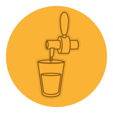 İçecek makinesi musluk bir cam ile