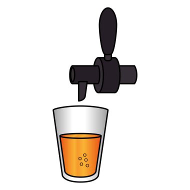 İçecek makinesi musluk bir cam ile