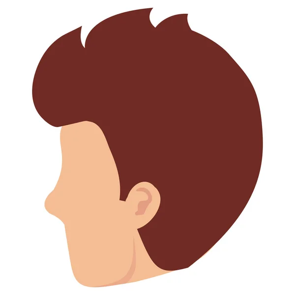 Joven cabeza avatar carácter — Vector de stock