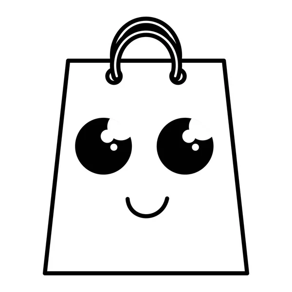 Shopping bag kawaii character — Stock Vector