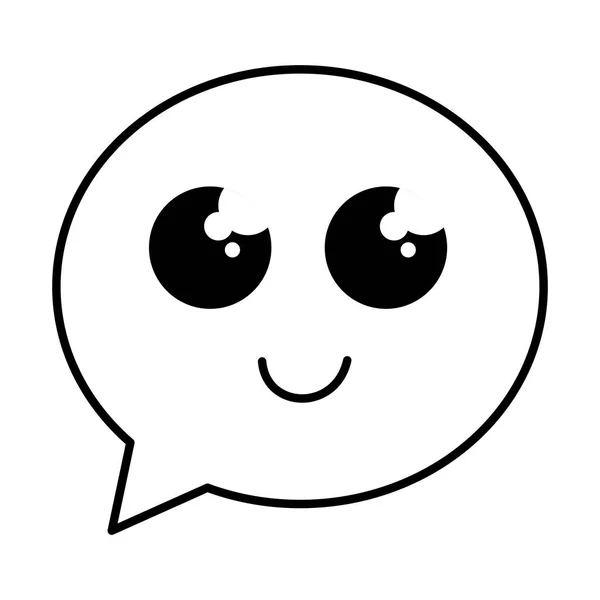 Speech bubble message kawaii character — Stock Vector