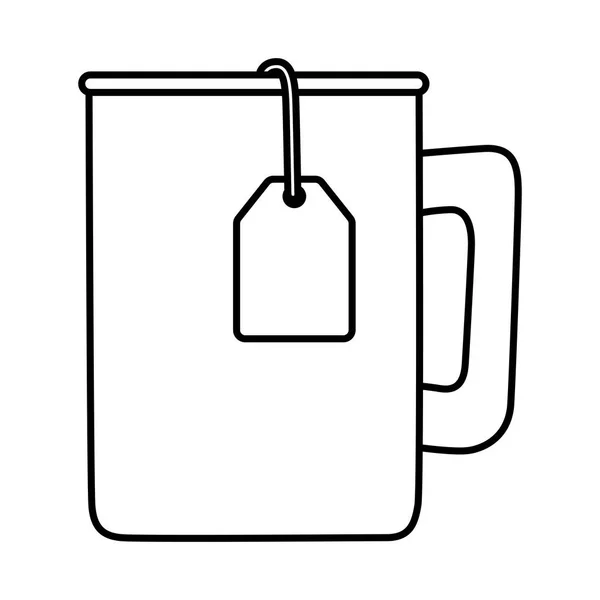 Tea cup isolated icon — Stock Vector