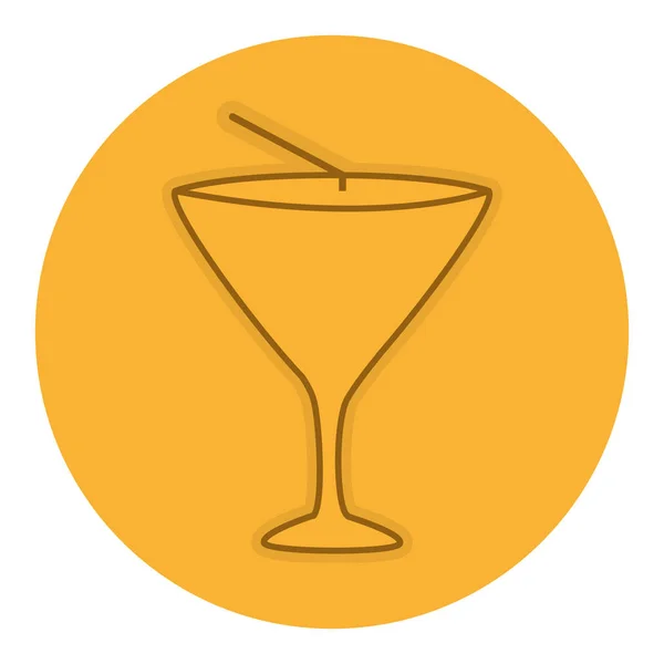 Tasse à cocktail avec paille — Image vectorielle