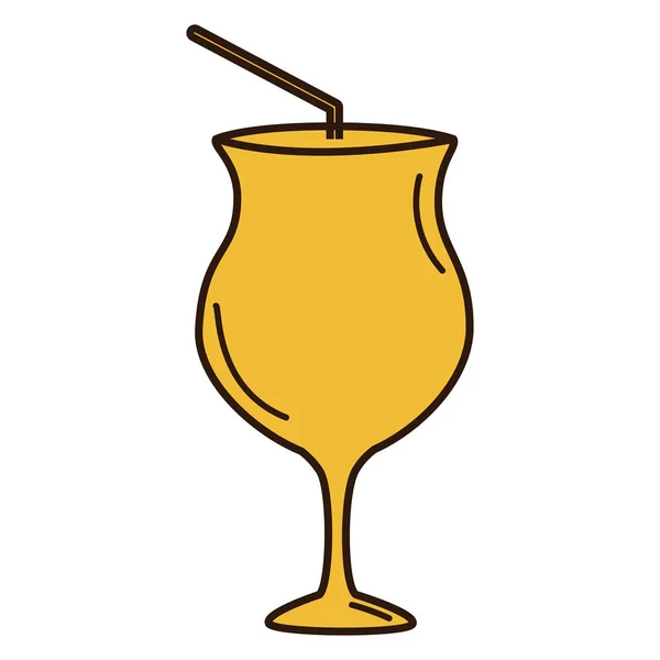 Tasse à cocktail avec paille — Image vectorielle