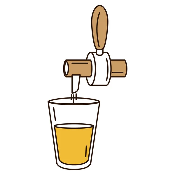 Getränkeausgabe Zapfhahn mit einem Glas — Stockvektor